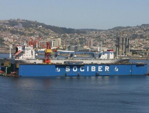 PANORAMICA DEL DIQUE DE VALPARAISO.